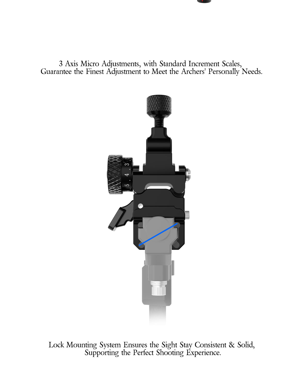 Gray Sanlida® Hero 10 II Compound Bow Sight (6/9 Inch) SANLIDA
