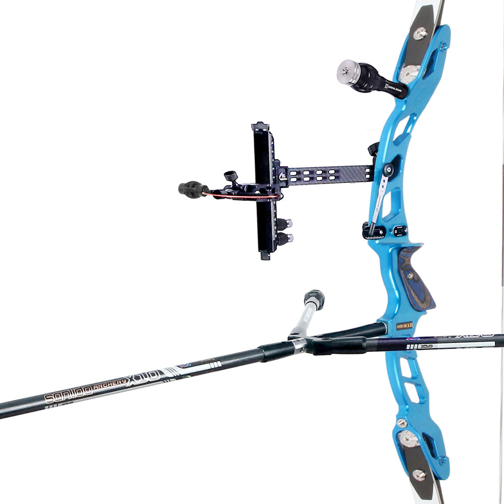 Dark Slate Gray Sanlida® Miracle X10 ILF Target Recurve Bow Kit – Light Blue Edition SANLIDA