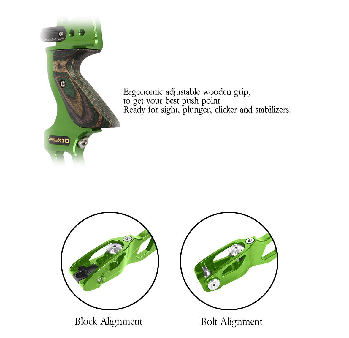 Dark Olive Green Sanlida® Miracle X10 ILF Target Recurve Bow Kit – Green Edition SANLIDA