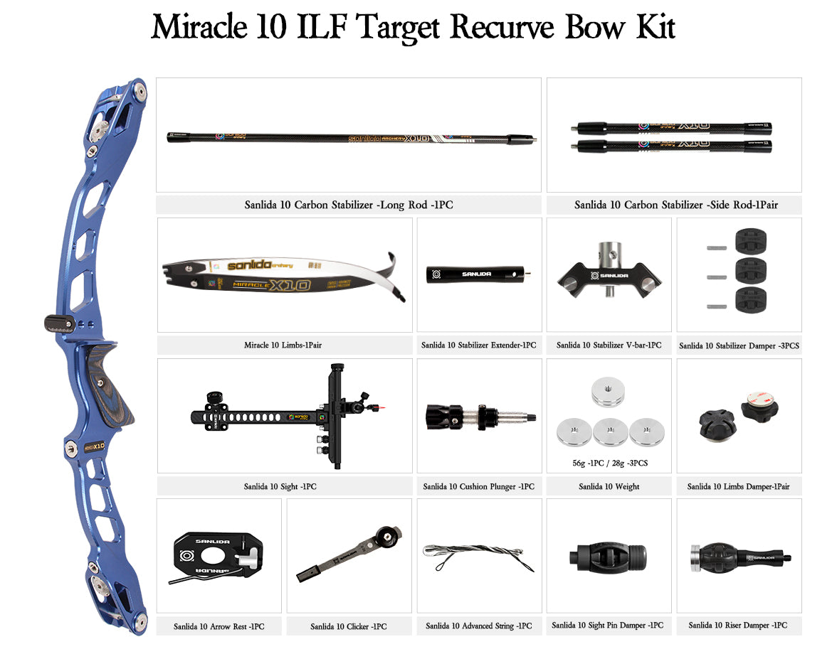 Dark Slate Gray Sanlida® Miracle X10 ILF Target Recurve Bow Kit – Dark Blue Edition SANLIDA