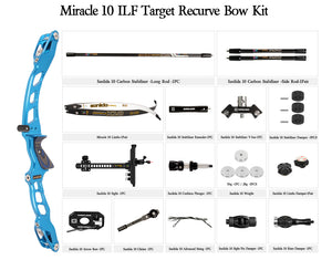 Light Gray Sanlida® Miracle X10 ILF Target Recurve Bow Kit – Light Blue Edition SANLIDA