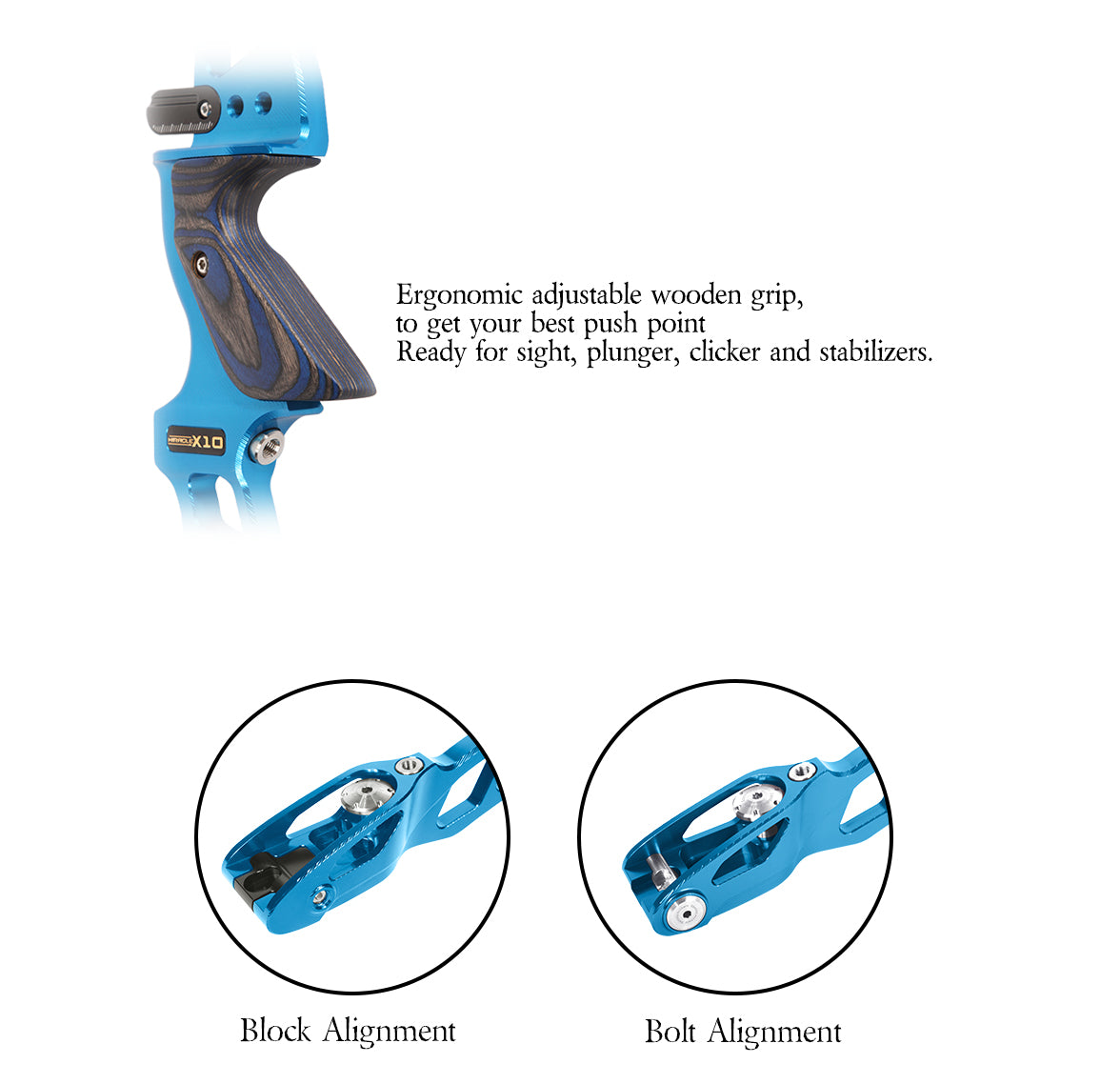 Dark Slate Gray Sanlida® Miracle X10 ILF Target Recurve Bow Kit – Light Blue Edition SANLIDA