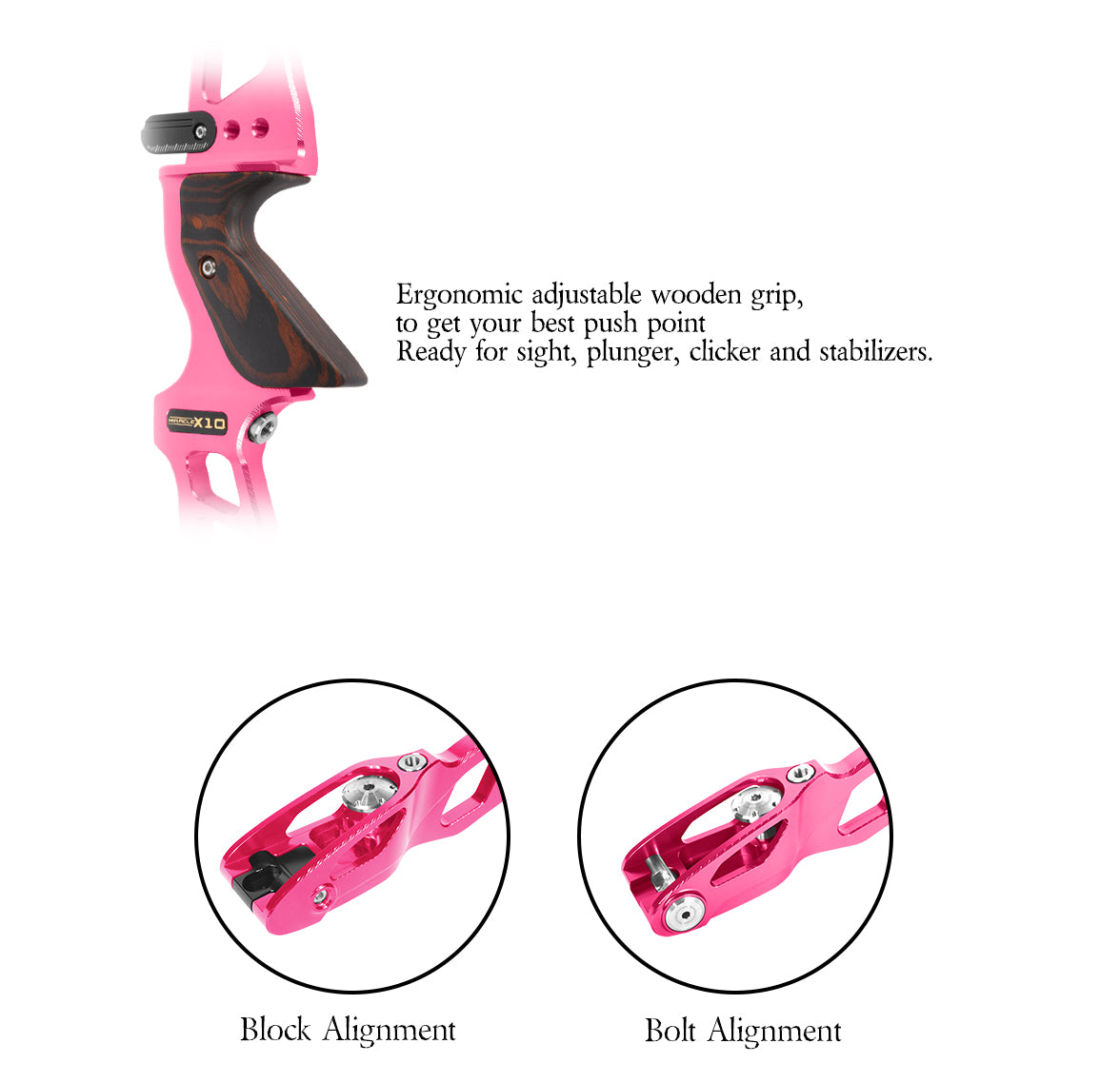 Dark Slate Gray Sanlida® Miracle X10 ILF Target Recurve Bow Kit – Pink Edition SANLIDA