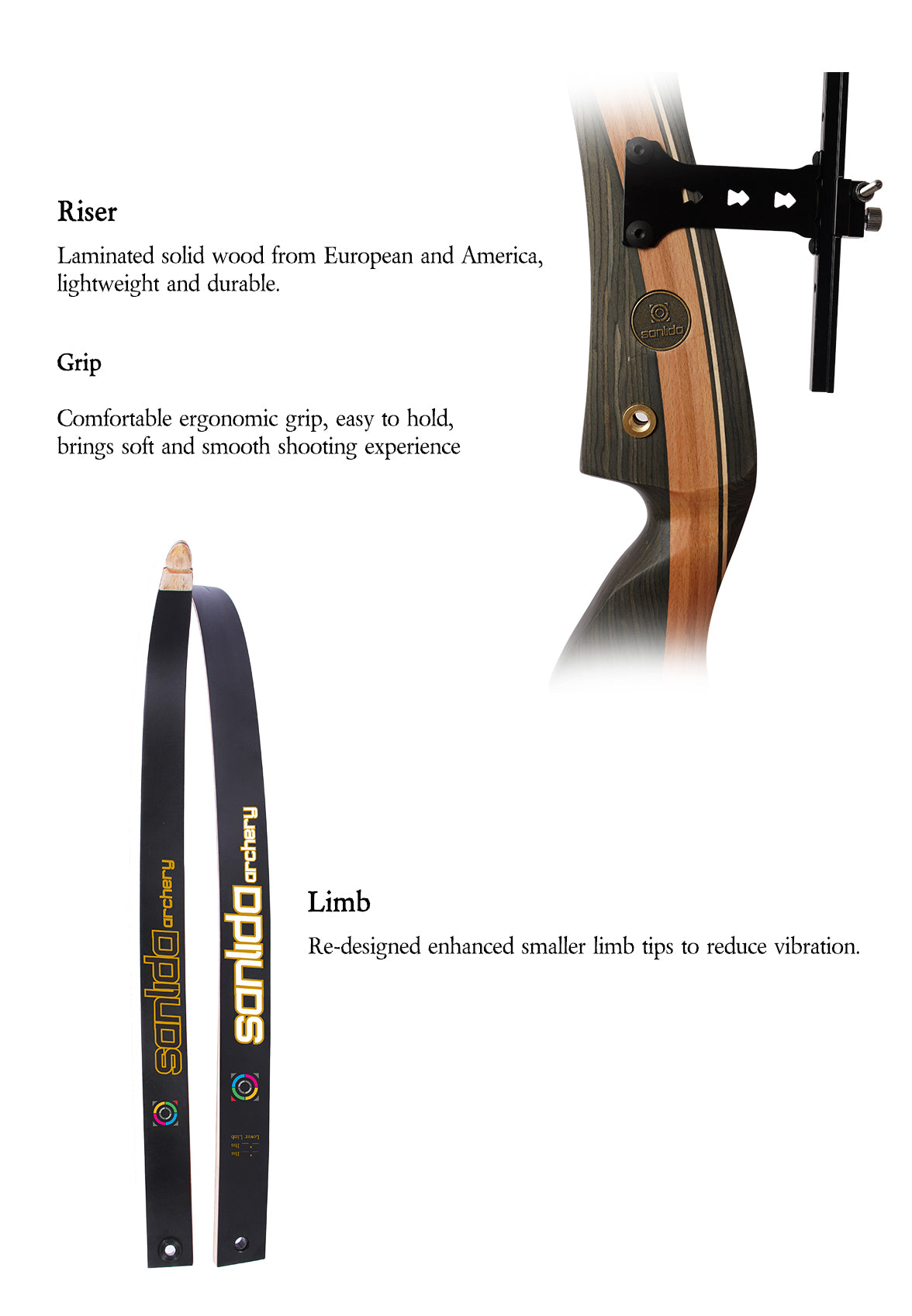 Tan Sanlida® Noble Recurve Archery Full Kit for Adults and Amateur SANLIDA