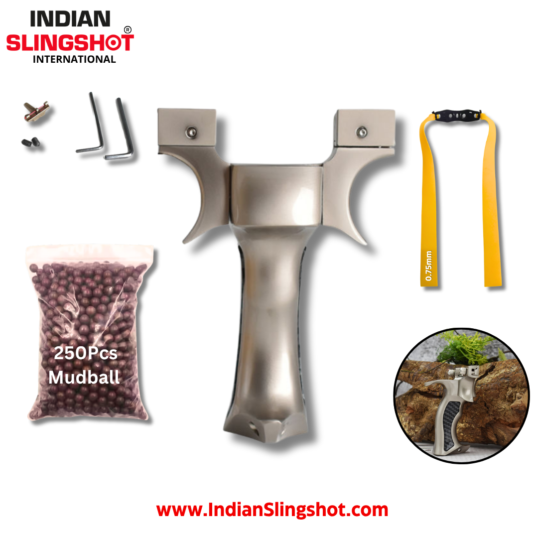 White Smoke Professional Olympic Stainless Steel / Alloy Slingshot INDIAN SLINGSHOT