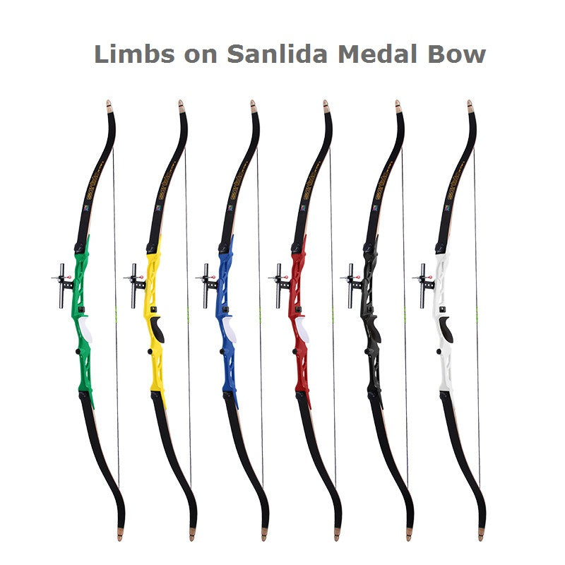 Beige Sanlida® Recurve Bow limbs with String for Noble and Medal Bow SANLIDA