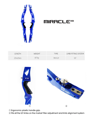 Midnight Blue Sanlida® Miracle X8 Recurve Bow Riser SANLIDA