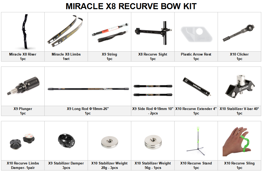 Dark Slate Gray Sanlida® Miracle X8 Recurve Bow (Red Edition) SANLIDA