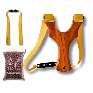 White Smoke Premium TEAK Wooden TTF Slingshot (8.5cm / 9cm) | Compact Ergonomic Design for Outdoor Activities MARKSMAN