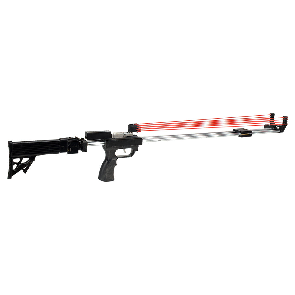 Dark Slate Gray Powerful Metal Slingshot Rifle With 8 Strand Round Rubber Band For Outdoor Target Shooting INDIAN SLINGSHOT