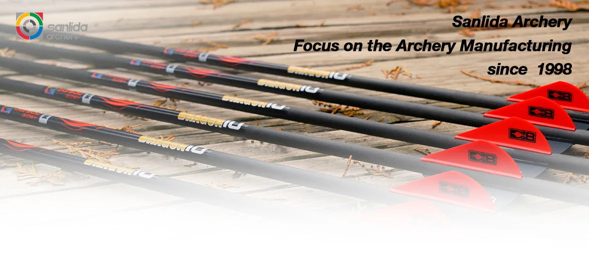 Rosy Brown Sanlida® Dragon 10 Carbon Arrows (12 Pieces) SANLIDA