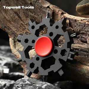 Black 23 in 1 Snowflake Multitool Stainless Steel EDC Wrench MARKSMAN