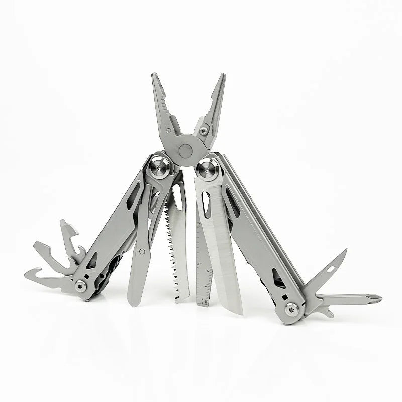 White Smoke 28 in 1 Folding Pocket Multi Tool Stainless Steel Pliers MARKSMAN