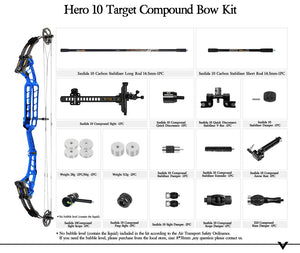 Light Gray Sanlida® Hero 10 II Target Full Module Compound Bow Kit - Dark Blue Edition SANLIDA