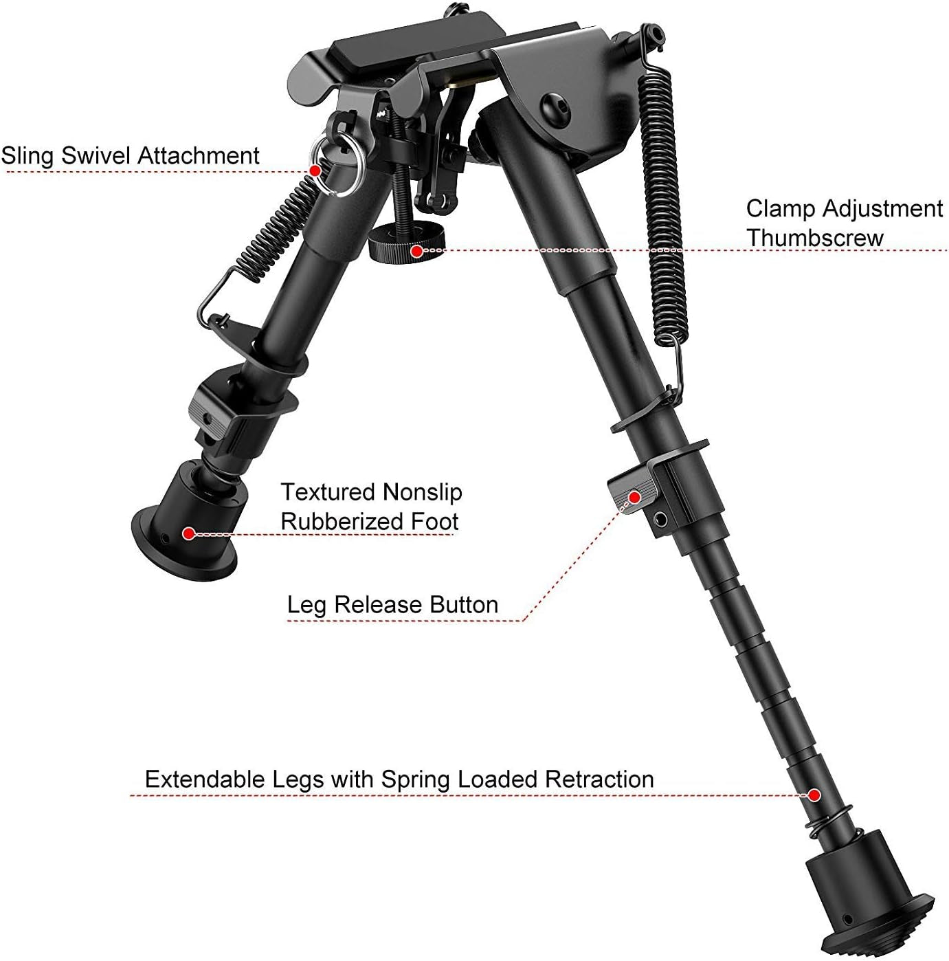 Dark Slate Gray Lightweight And Foldable Bipods Quick Release Adapter For Adjustable 6-9 Inch Scope With 20MM Mount INDIAN SLINGSHOT