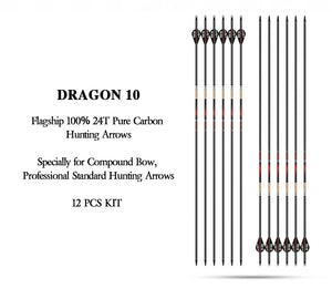 Dark Slate Gray Sanlida® Dragon 10 Carbon Arrows (12 Pieces) SANLIDA