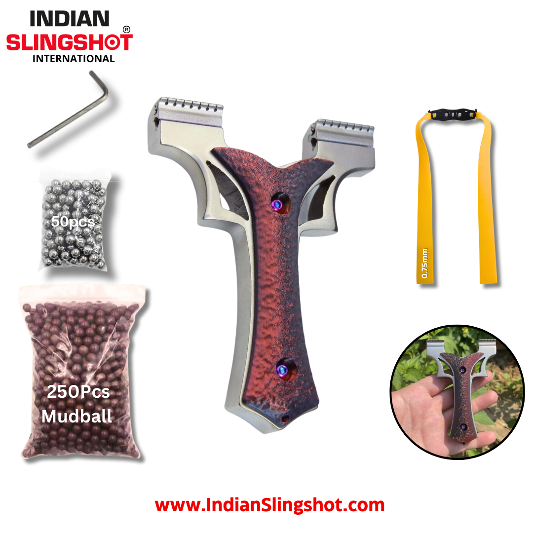 White Smoke Firewave SteelGrip Stainless Slingshot INDIAN SLINGSHOT