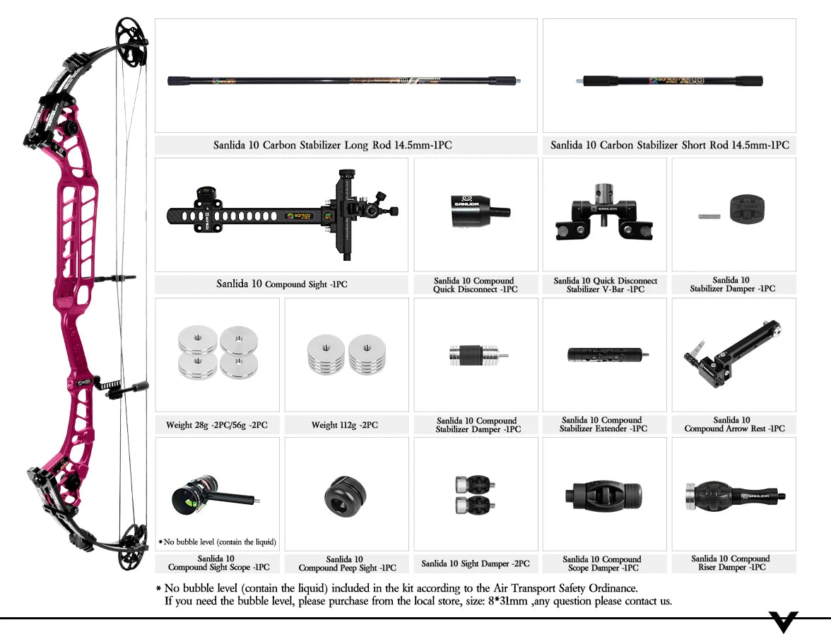Dark Slate Gray Sanlida® Hero 10 II Target Full Module Compound Bow Kit - Pink Edition SANLIDA