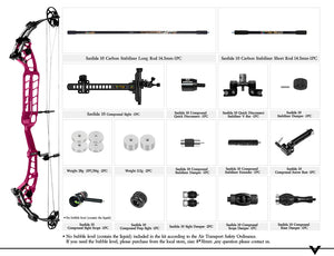 Dark Slate Gray Sanlida® Hero 10 II Target Full Module Compound Bow Kit - Pink Edition SANLIDA