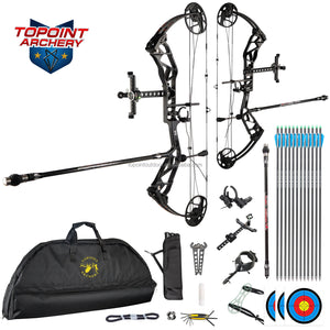 White Smoke TOPOINT T1 Target Compound Bow Competition Package with 12 Arrows Topoint