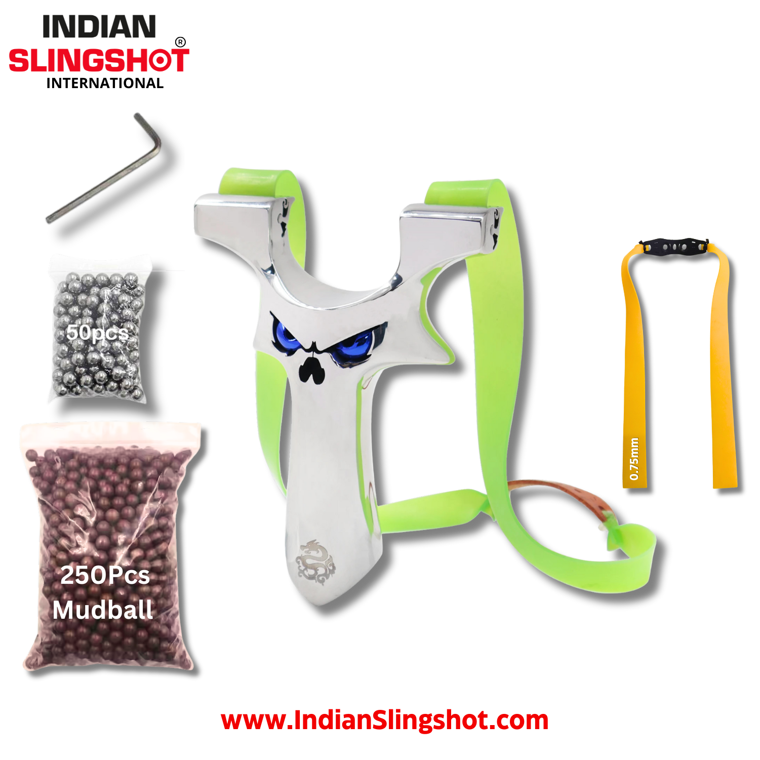 Light Gray BlueFang Stainless Steel Slingshot MARKSMAN