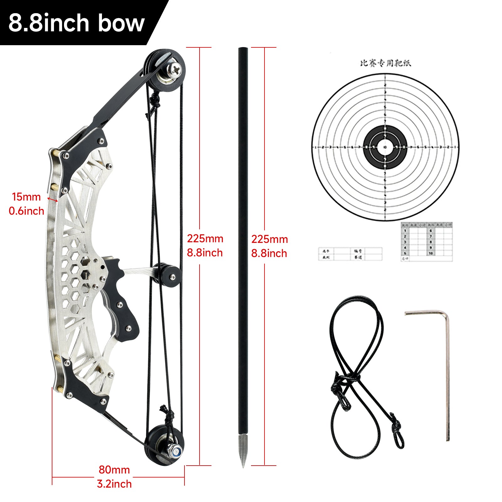 Light Gray Stainless Steel Mini Pulley Composite Bow Target Indoor And Outdoor Shooting INDIAN SLINGSHOT