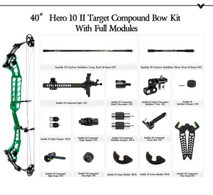 Dark Slate Gray Sanlida® Hero 10 II Target Full Module Compound Bow Kit - Green Edition SANLIDA