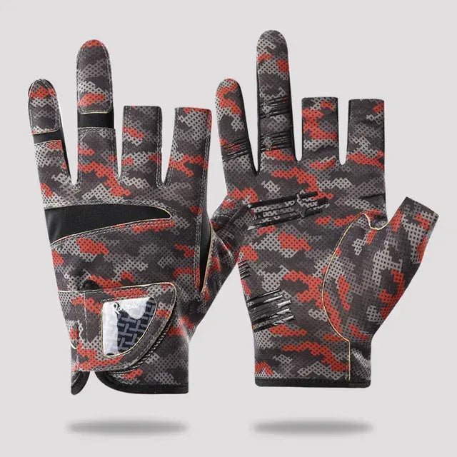 3-Finger Exposed Polyester Fishing Gloves Breathable Sun-Proof Cut-Resistant