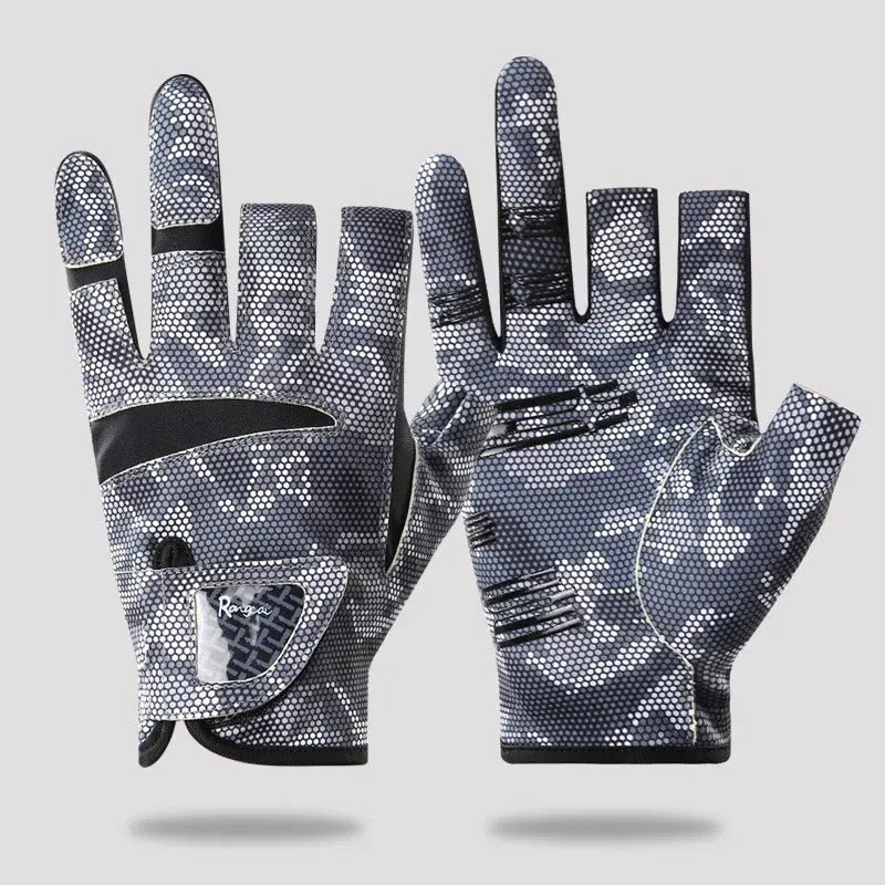 3-Finger Exposed Polyester Fishing Gloves Breathable Sun-Proof Cut-Resistant