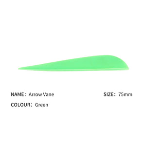 Light Green SPG Archery 3-Inch Parabolic Rubber Arrow Vanes – Lightweight Drop Shape Fletching for Recurve &amp; Compound Bows SPG