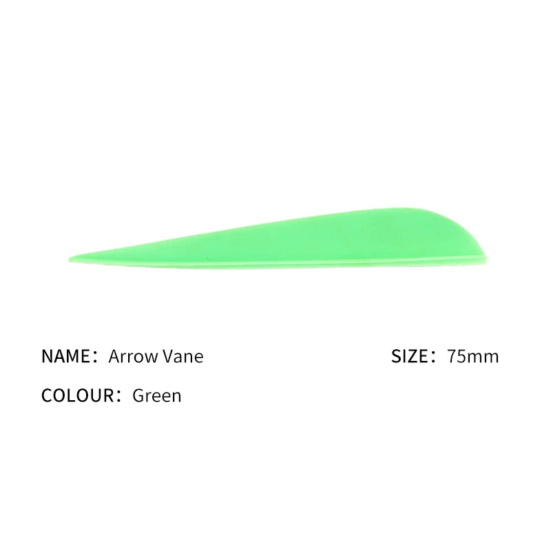 Light Green SPG Archery 3-Inch Parabolic Rubber Arrow Vanes – Lightweight Drop Shape Fletching for Recurve &amp; Compound Bows SPG
