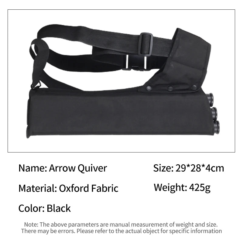 SPG 3-Tube Arrow Quiver Oxford Hip Carry Bag for Archery Storage