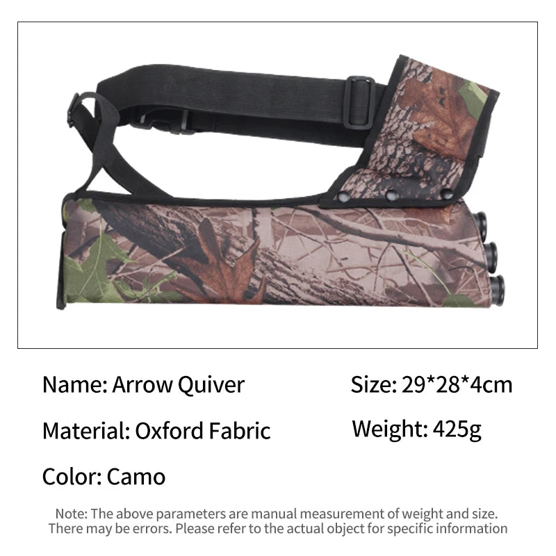 SPG 3-Tube Arrow Quiver Oxford Hip Carry Bag for Archery Storage
