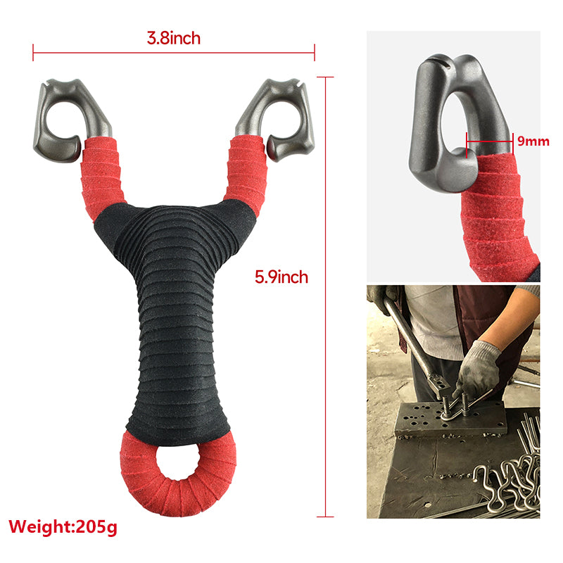 Light Gray 304 Dual Purpose 9mm Stainless Steel Slingshot MARKSMAN