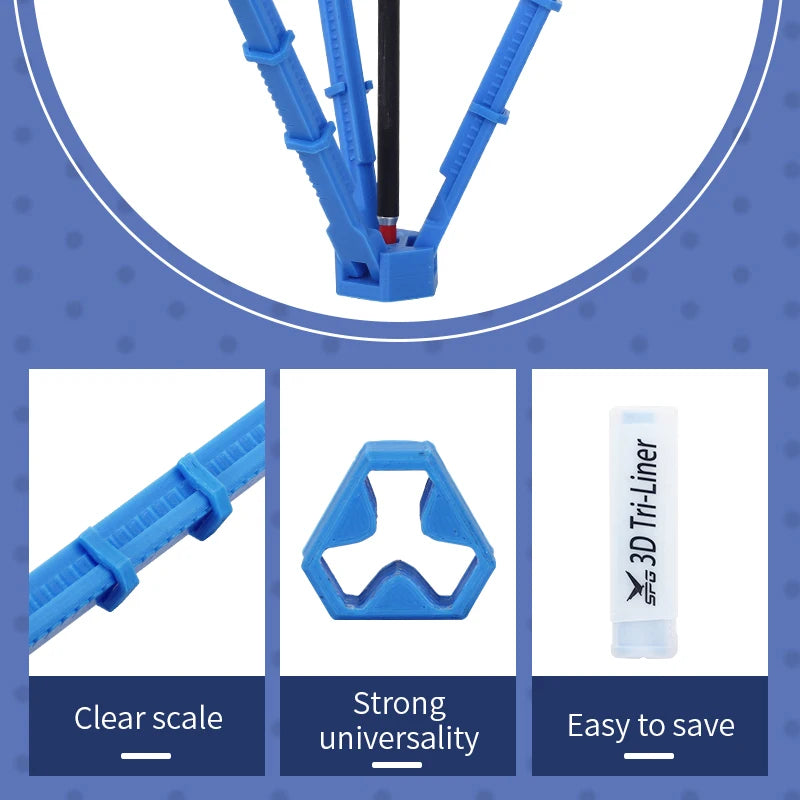 Steel Blue SPG 3D Tri-Liner Fletching Jig – Precision Arrow Vane Marking Tool (Blue) SPG