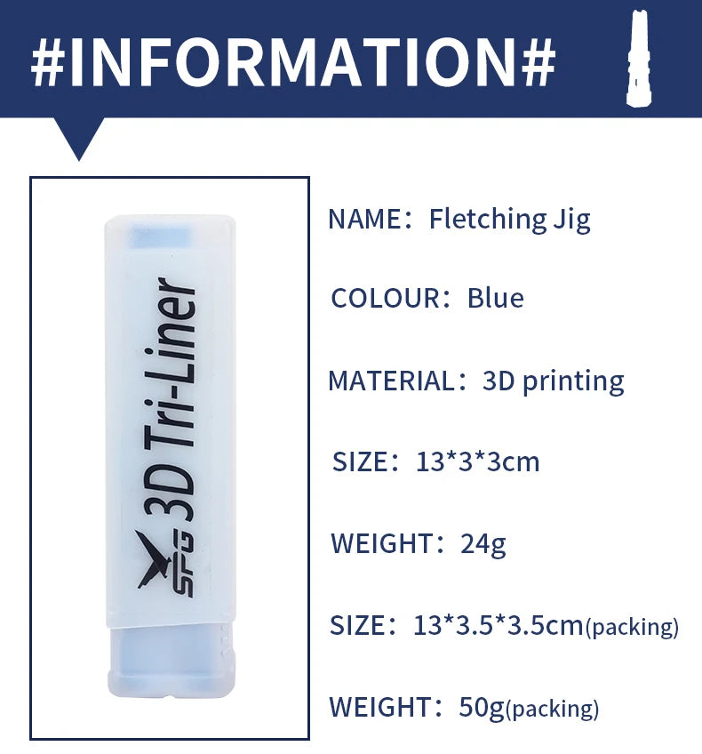 Midnight Blue SPG 3D Tri-Liner Fletching Jig – Precision Arrow Vane Marking Tool (Blue) SPG