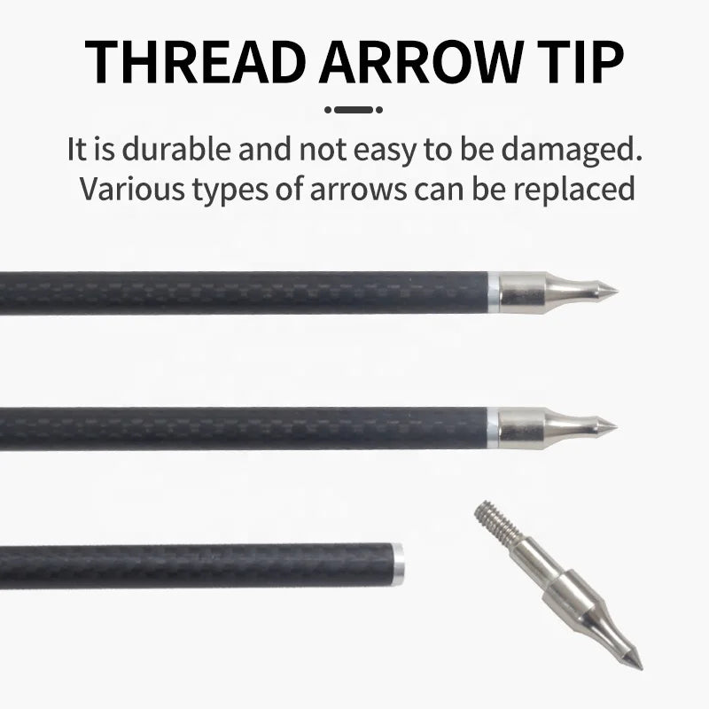 Dark Slate Gray SPG 3K Pure Carbon Arrows – Removable Steel Tips for Recurve &amp; Compound Bows SPG