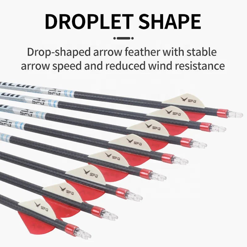 Dark Slate Gray SPG 3K Pure Carbon Arrows – Removable Steel Tips for Recurve &amp; Compound Bows SPG