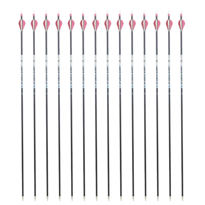 Misty Rose SPG 3K Pure Carbon Arrows – Removable Steel Tips for Recurve &amp; Compound Bows SPG