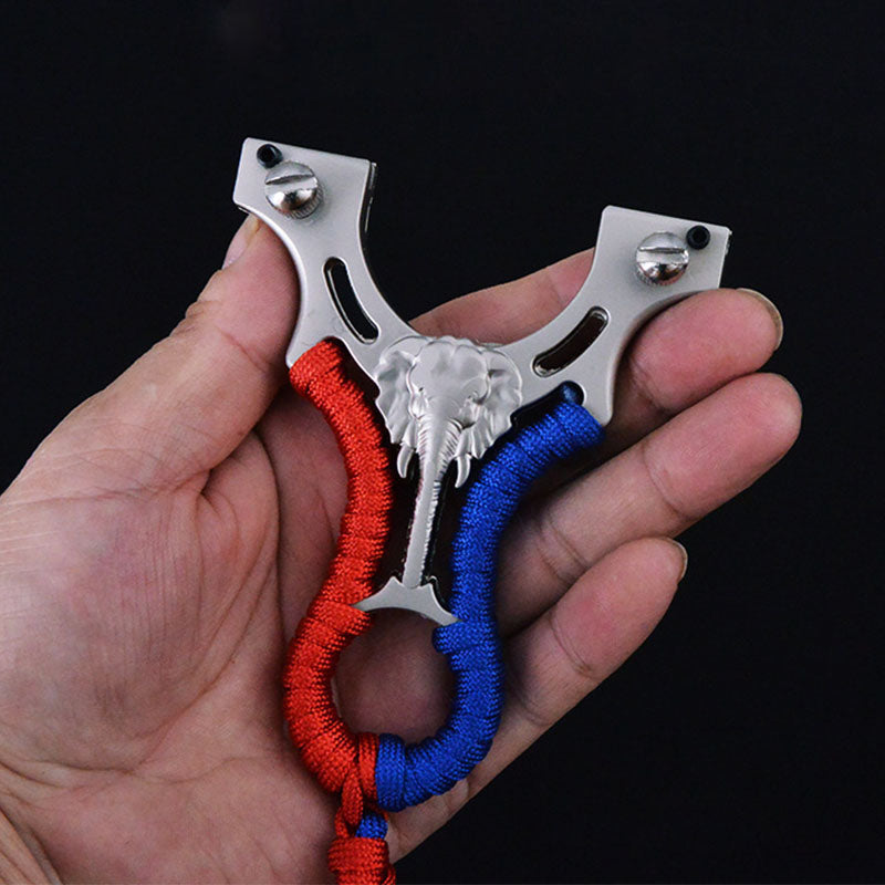 Rosy Brown Fast Pressure Alloy Elephant Design Slingshot For Outdoor Sports And Fishing Adventures SLINGSTER