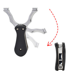 Light Gray Folding Resin Patch+Alloy Material Detachable Portable Shrink Pocket Slingshot Outdoor Target Shooting Slingshot MARKSMAN