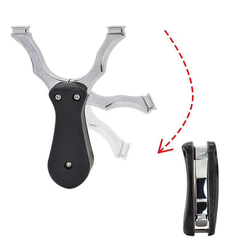 Light Gray Folding Resin Patch+Alloy Material Detachable Portable Shrink Pocket Slingshot Outdoor Target Shooting Slingshot MARKSMAN