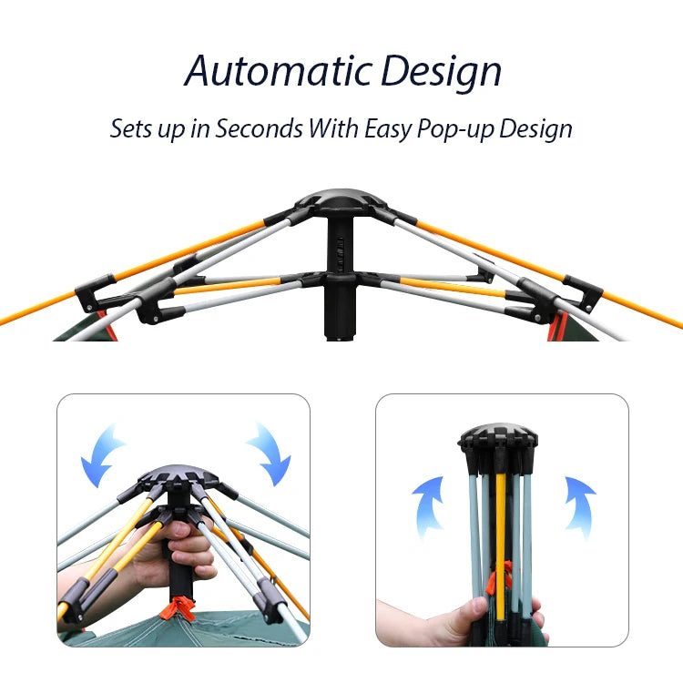 3–4 Person Waterproof Pop-Up Camping Tent | Lightweight Outdoor