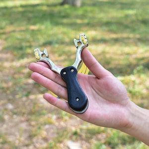 Dark Khaki Three Card Black Alloy Folding Slingshot INDIAN SLINGSHOT