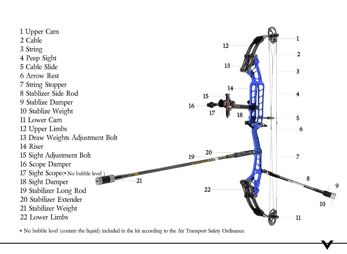 Black Sanlida® Hero 10 II Target Full Module Compound Bow Kit - Dark Blue Edition SANLIDA