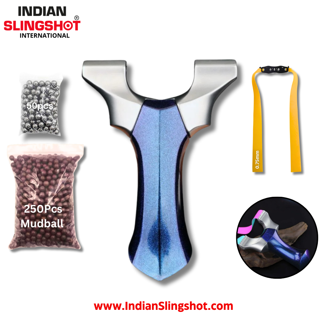 White Smoke NebulaCore Dragon Tooth Stainless Steel Slingshot INDIAN SLINGSHOT