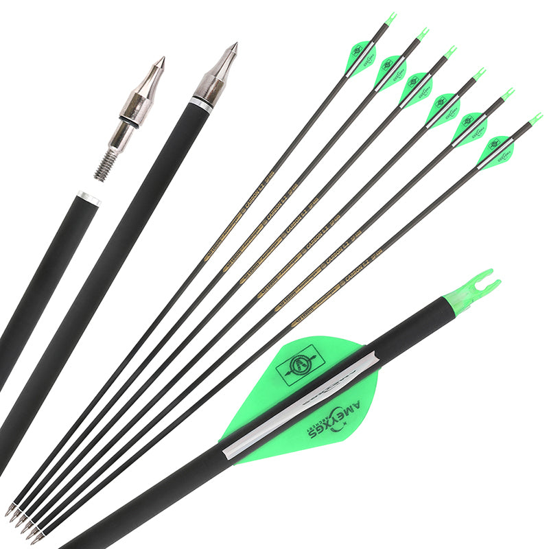 Dark Slate Gray Pure Carbon Arrows Pure Carbon Arrow ID 6.2 Spine 300 350 400 500 600 For Compound Recurve Traditional Bow Arrows INDIAN SLINGSHOT