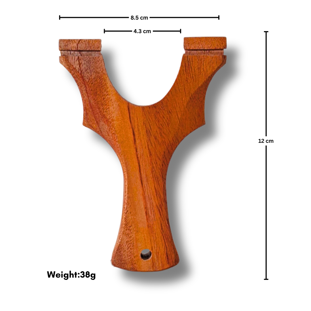 White Smoke Premium TEAK Wooden TTF Slingshot (8.5cm / 9cm) | Compact Ergonomic Design for Outdoor Activities MARKSMAN