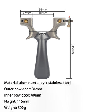 Slate Gray 440C Fast Pressure Stainless Steel Slingshot MARKSMAN