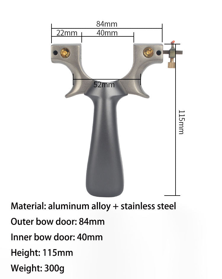 Slate Gray 440C Fast Pressure Stainless Steel Slingshot MARKSMAN